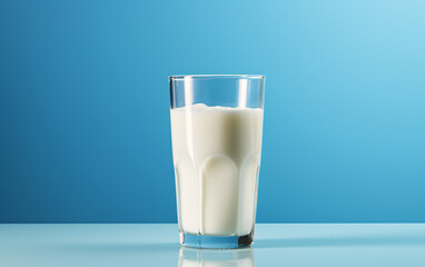 a glass of milk on a table