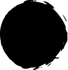 Circle ink brush stroke, round shape