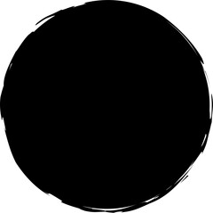 Circle ink brush stroke, round shape