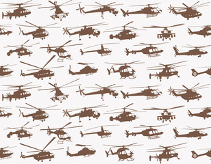The seamless background with helicopters. 
