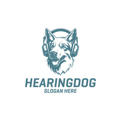Dog music logo vector illustration