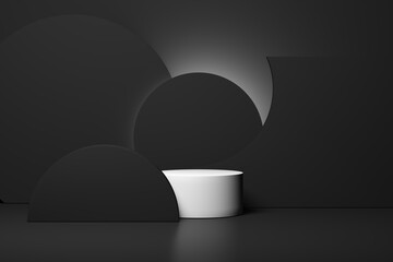 Minimalism abstract background, pedestal. 3D illustration. 