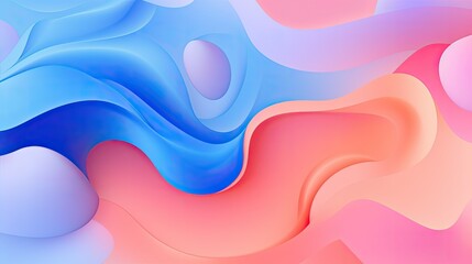 Soft gradient background with floating abstract shapes