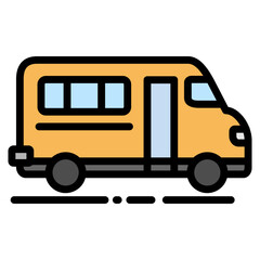 School Bus  Icon Element For Design