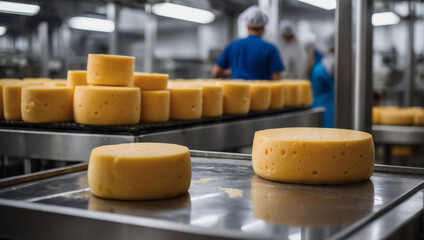 Behind the Scenes, Round Cheese Production Line in Action.