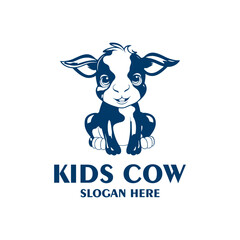 Cute calf logo vector illustration