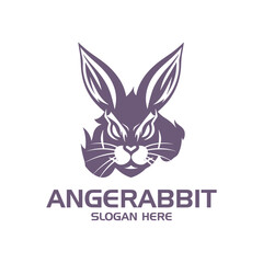 Angry rabbit logo vector illustration