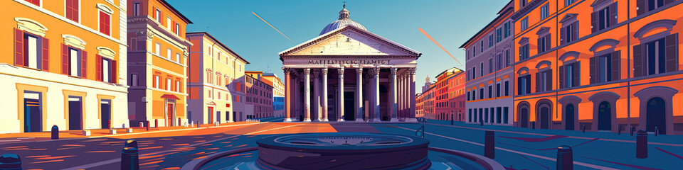 Fototapeta premium Eternal Majesty - The Pantheon Illustration