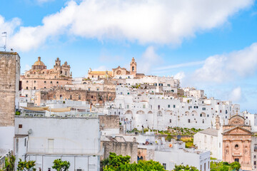 Naklejka premium Ostuni white town skyline, Brindisi, Apulia Italy. Europe.