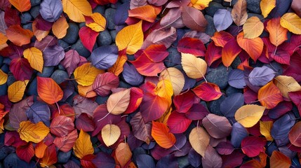 autumn leaf fall, red, orange, and yellow leaves lie scattered like natures confetti, rejoicing in the arrival of the new season