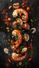 Gourmet Seafood Pairing with Fine Wine for Culinary App Design