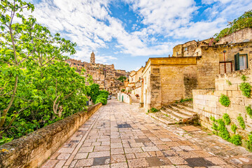 View of the ancient town of Matera, Sassi di Matera in Basilicata, southern Italy