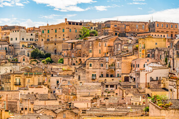 Fototapeta premium View of the ancient town of Matera, Sassi di Matera in Basilicata, southern Italy