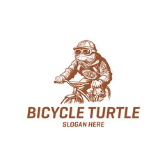 Bicycle turtle logo vector illustration