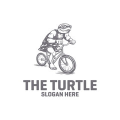 Bicycle turtle logo vector illustration