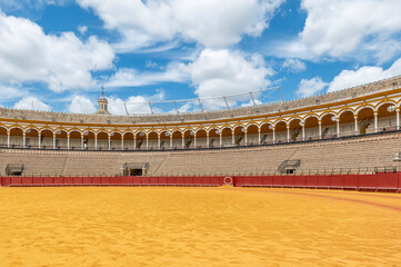 Fototapeta premium The Plaza de Toros in Seville, Spain, in a moment of tranquility