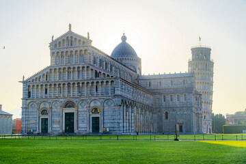 Obraz premium Pisa Cathedral and the Leaning Tower in Pisa, Italy.