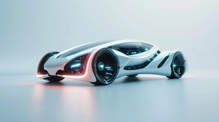 futuristic concept car sleek aerodynamic design electric vehicle innovation 3d rendering