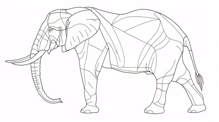 Artistic animal outline for creative use