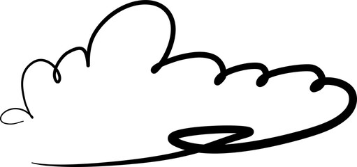 Continuous line drawing of cloud