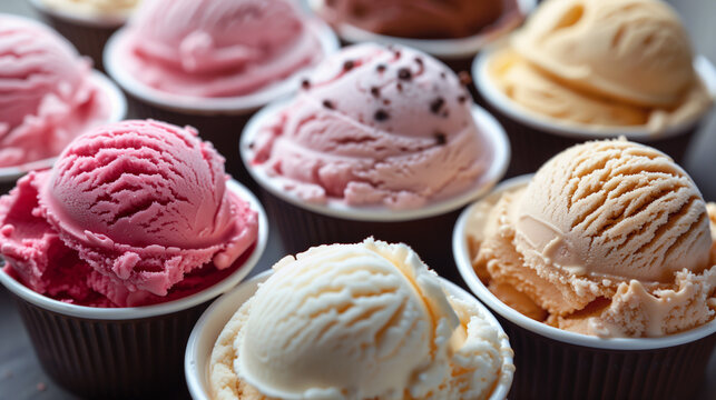 Different flavours of icecream