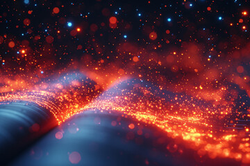 Fototapeta premium a book with red and blue lights