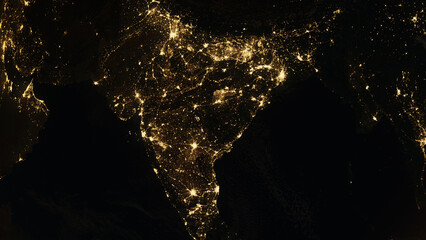 Zoom In The India Night Background for advertising and wallpaper in space and planet scene. Elements of this image are furnished by NASA