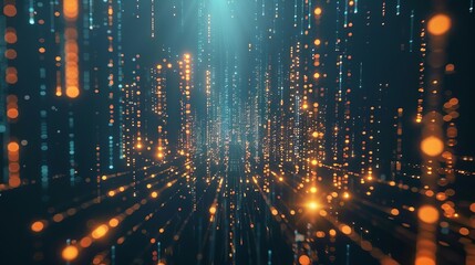 Obraz premium futuristic visualization of it architecture as glowing particles and connections abstract 3d illustration