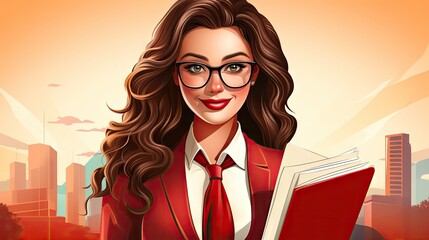 Confident Plus-Size Female Lawyer Holding Files in Urban Setting