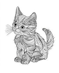 Cat mandala coloring page