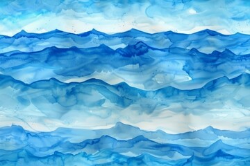 Obraz premium abstract minimalist colorful brush watercolor thin small stripes with small waves wallpaper design