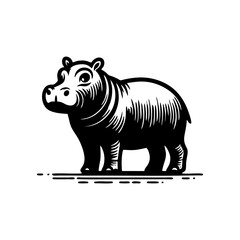 Hippo logo design. hippopotamus logo sign isolated vector illustration