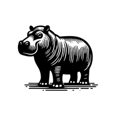 Hippo logo design. hippopotamus logo sign isolated vector illustration