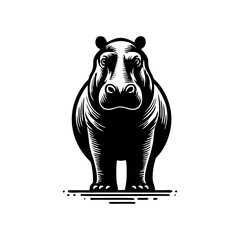 Hippo logo design. hippopotamus logo sign isolated vector illustration