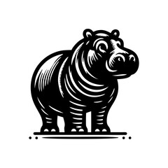 Hippo logo design. hippopotamus logo sign isolated vector illustration