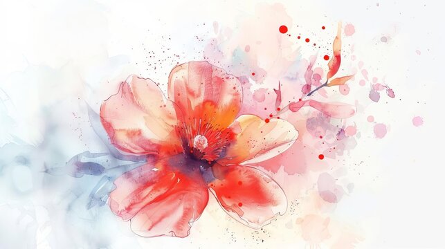 heartfelt condolence card with delicate flower in loving memory illustration watercolor painting