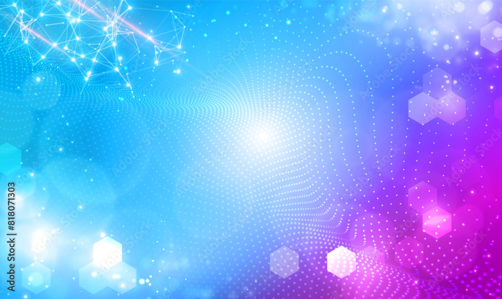 Poster abstract medical background and science background with particles and hexagons. medicine genetic bio