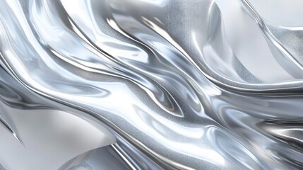 A silver fabric with a wave pattern