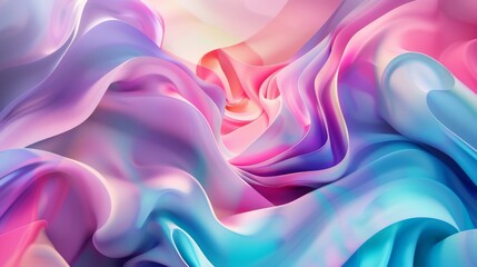Obraz premium A colorful, flowing piece of fabric with a pink and blue swirl