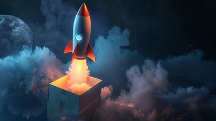 innovative rocket launch kit in a box space exploration concept ai generated 3d render