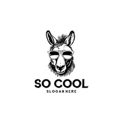 Donkey cool logo vector illustration