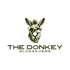 Donkey cool logo vector illustration