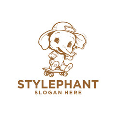 Cute elephant logo vector illustration