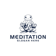 Kungfu frog logo vector illustration