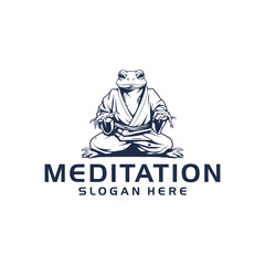 Kungfu frog logo vector illustration