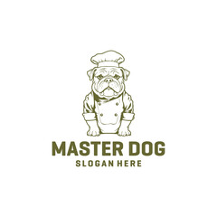 Doggie chef logo vector illustration