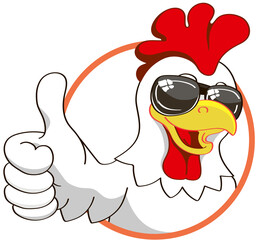 Funny cockerel with glasses