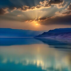 Fototapeta premium Reflection of sun, skies and clouds.