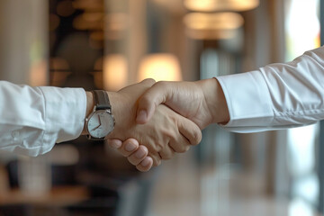 Businessman shaking hands with partner, business and development concept