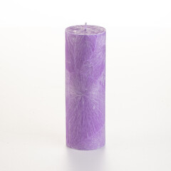 Handcrafted purple palm wax candle with unique texture